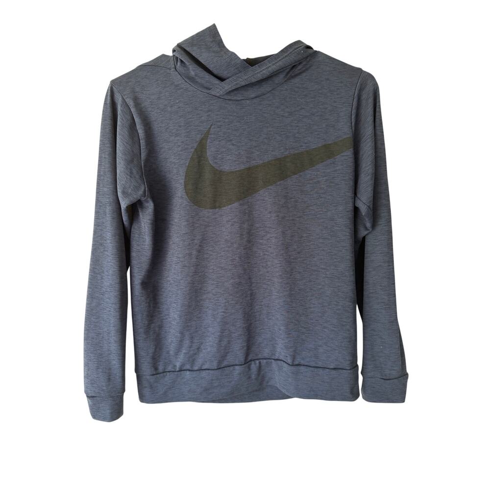 Nike Dri-Fit Youth Boys Medium Blue Pullover Hoodie Nike Logo Athletic